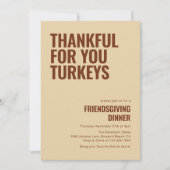 Invitation Merci Pour Vous Dîner D'Action De Dinners À Diners (Devant)