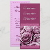 Invitation Merci Quinceanera CUSTOM avec Roses roses roses (Devant / Derrière)