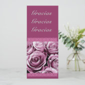 Invitation Merci Quinceanera CUSTOM avec Roses roses roses (Debout devant)