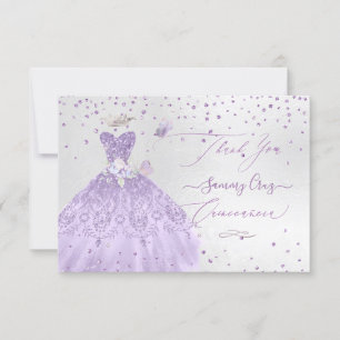 Invitation Merci Quinceanera Dusty Purple Parties scintillant
