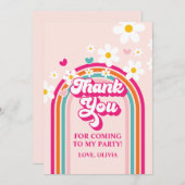 Invitation Merci Rainbow Daisy (Devant / Derrière)