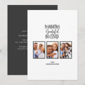 Invitation Merci reconnaissant béni photo de grâces (Devant / Derrière)