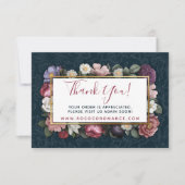 Invitation Merci Rococo Damask & Elegant Floral Card (Devant)