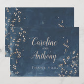 Invitation Merci Rose Mariage d'or  de la marine (Devant / Derrière)