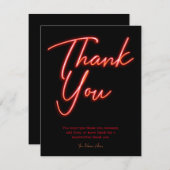 Invitation Merci rouge orange néon (Devant / Derrière)