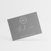 Invitation Merci Script Business Insert Card Logo Gris