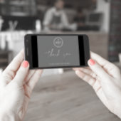 Invitation Merci Script Business Insert Card Logo Gris