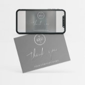 Invitation Merci Script Business Insert Card Logo Gris