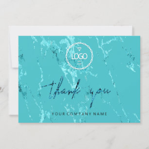 Invitation Merci Script Logo de l'entreprise Marble Strokes A