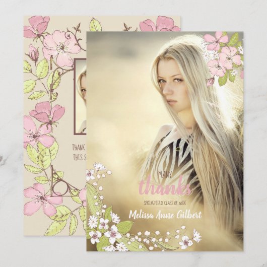 Invitation Merci secret d'études de jardin (Devant / Derrière)