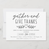 Invitation Merci Thanksgiving Dîner (Devant)