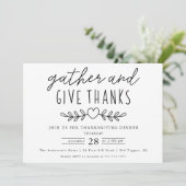 Invitation Merci Thanksgiving Dîner (Debout devant)