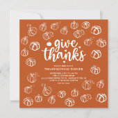 Invitation Merci Thanksgiving Dîner (Devant)