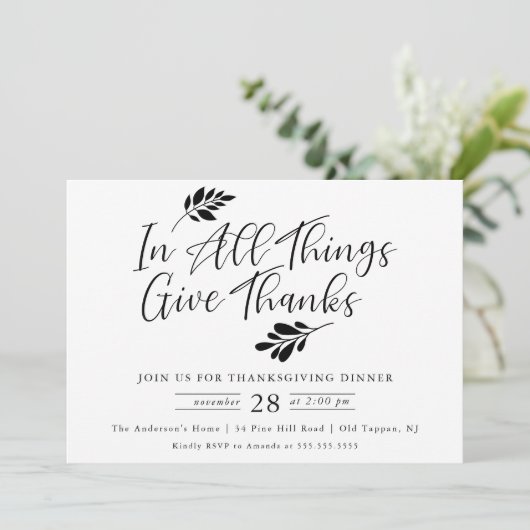 Invitation Merci Thanksgiving Dîner (Debout devant)