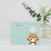 Invitation Merci tigré orange de chat de hippie (Debout devant)