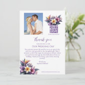 Invitation Merci tropical floral-Mariage (Debout devant)