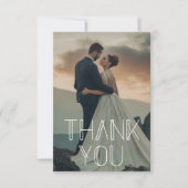 Invitation merci typographie mariage photo code qr (Devant)