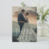 Invitation merci typographie mariage photo code qr (Debout devant)