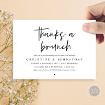 Invitation Merci un brunch, fêter les mariages invitati<br><div class="desc">Thème Black Script moderne,  carte d'invitation de brunch post mariage (merci un brunch). Il est parfait pour votre brunch post-mariage fête. Ajoutez vos détails dans la police correspondante / lettrage.</div>