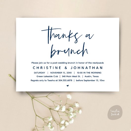Invitation Merci Un Brunch, La Célébration Du Mariage Moderne