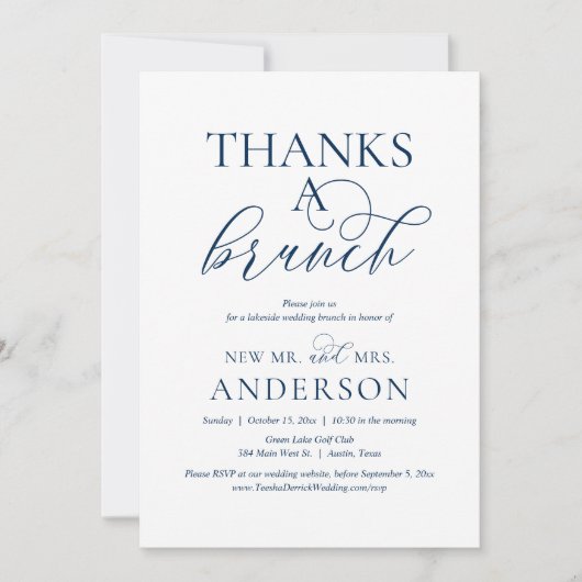 Invitation Merci Un Brunch, Post Mariage Elopement Party (Devant)
