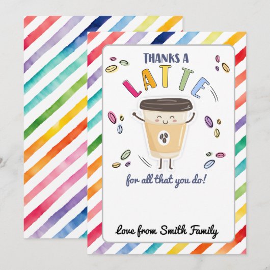 Invitation Merci un porte-carte cadeau en latte violet (Devant / Derrière)