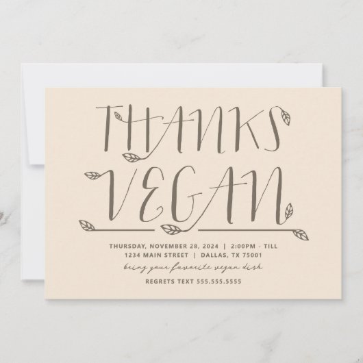 Invitation Merci Vegan (Devant)
