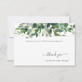 Invitation Merci vert de gomme bleue Eucalyptus (Dos)