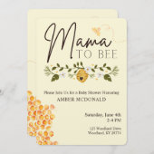 Invitation Mère à abeille - Abeille Thème Baby shower Invitat (Devant / Derrière)