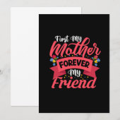 Invitation Mère Art Mère Pour Toujours Mon Amie (Devant / Derrière)