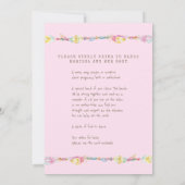 Invitation Mère bénédiction perles instructions art rose (Dos)