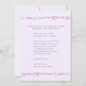 Invitation Mère bénédiction perles instructions art violet (Dos)