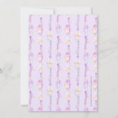 Invitation Mère bénédiction plume et perles art violet (Dos)