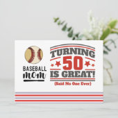 Invitation Mère de baseball 50e anniversaire Save the Date Pa (Debout devant)