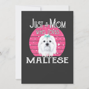 Invitation Mère de chien juste une mère qui aime les Maltese