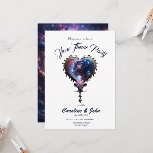 Invitation Mère de l'Univers – Celle qui rêve les étoiles. (Devant/Arrière en situation)