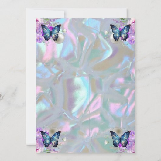 Invitation Mère de Pearl Iridescente Mariage élégant (Dos)