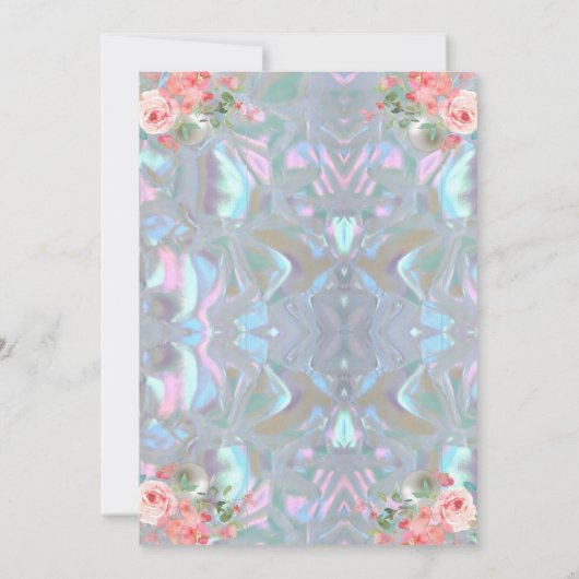 Invitation Mère de Pearl Iridescente Mariage élégant (Dos)