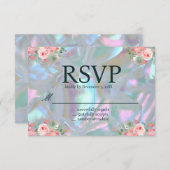 Invitation Mère de Pearl Iridescente Mariage élégant RSVP (Devant / Derrière)