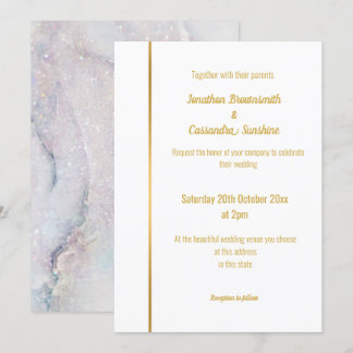 INVITATION MÈRE DE PEARL LILAC MARBLE OR INVITAT MARIAGE