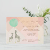 INVITATION MÈRE ET BABY SHOWER DE GIRAFE ET DE BALLON %PIPE% (Debout devant)