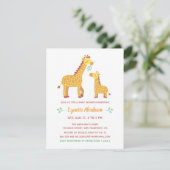 Invitation Mère et Baby shower de la petite Girafe (Debout devant)