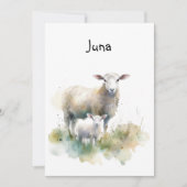 Invitation Mère et bébé mouton, nouveau-né au printemps, pers (Devant)