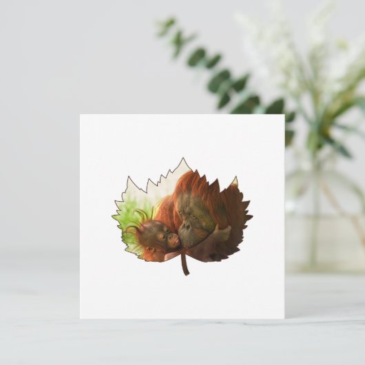 Invitation Mère Et Bébé Orangoutan (Debout devant)