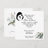 Invitation Mère et enfant sur le Baby shower blanc (Devant / Derrière)