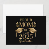 Invitation Mère fière de deux diplômés 2025 Diplômés Jumeaux (Devant / Derrière)