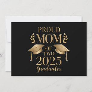 Invitation Mère fière de deux diplômés de 2025 Diplômés Jumea