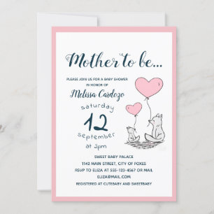 Invitation Mère Fox et leur petit renard - Baby shower