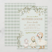 Invitation Mère Goose et Baby shower Gosling (Devant / Derrière)