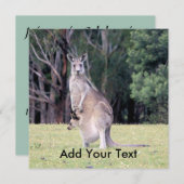 Invitation Mère Kangaroo avec bébé Joey dans sa poche (Devant / Derrière)